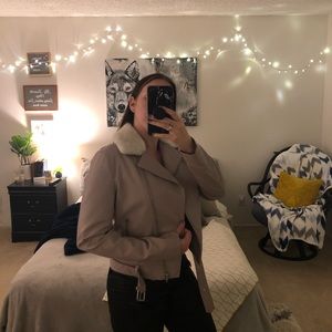 Lavender faux leather jacket